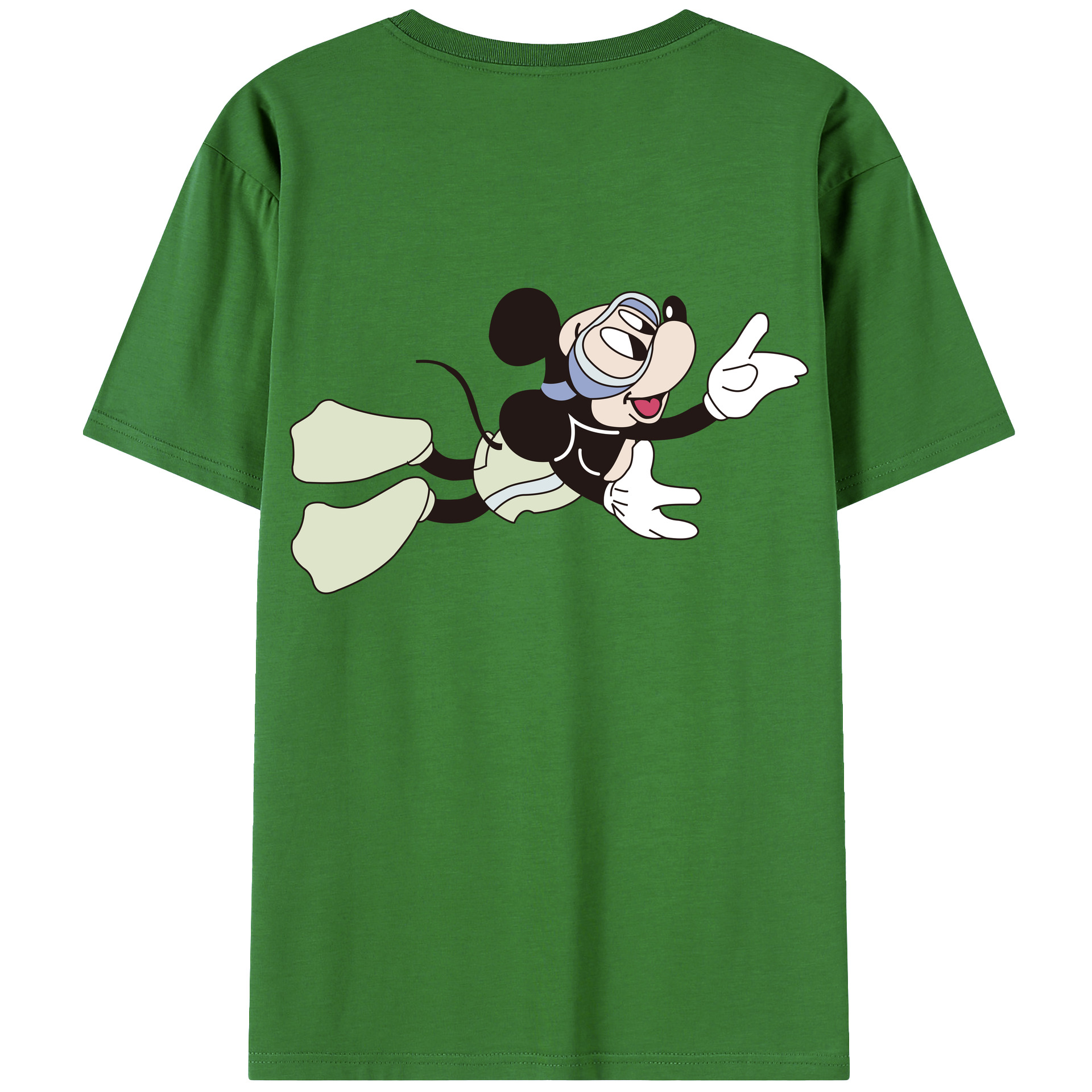 ミッキーマウス Mickey Mouse レディース半袖Tシャツ(バックプリント)